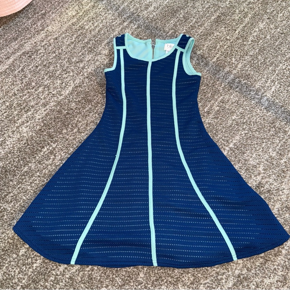 Blush US angels Stylish Navy and Light Blue Kids 10 Dress